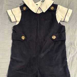 The Beaufort Bonnet Company Navy Overalls with White Shirt